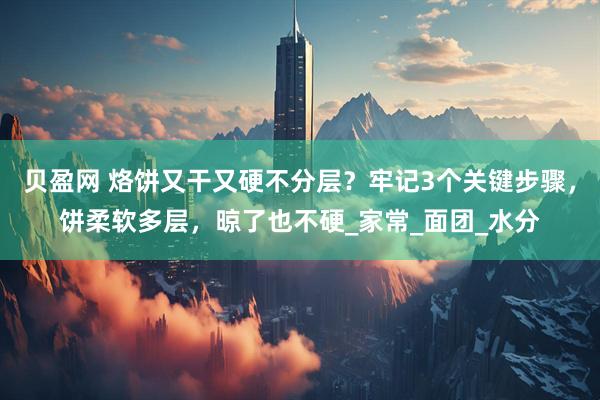 贝盈网 烙饼又干又硬不分层？牢记3个关键步骤，饼柔软多层，晾了也不硬_家常_面团_水分