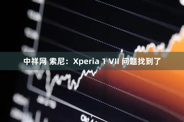 中祥网 索尼：Xperia 1 VII 问题找到了