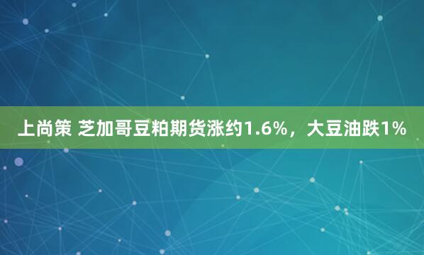 上尚策 芝加哥豆粕期货涨约1.6%，大豆油跌1%