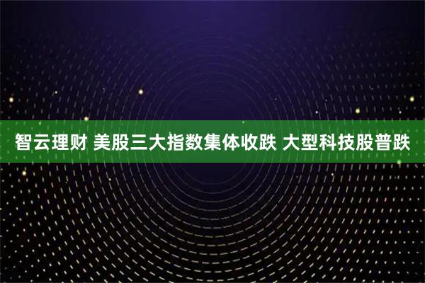 智云理财 美股三大指数集体收跌 大型科技股普跌