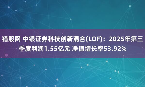 猎股网 中银证券科技创新混合(LOF)：2025年第三季度利润1.55亿元 净值增长率53.92%